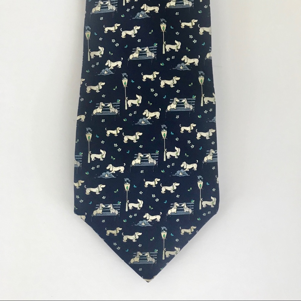 Salvatore Ferragamo blue dog tie